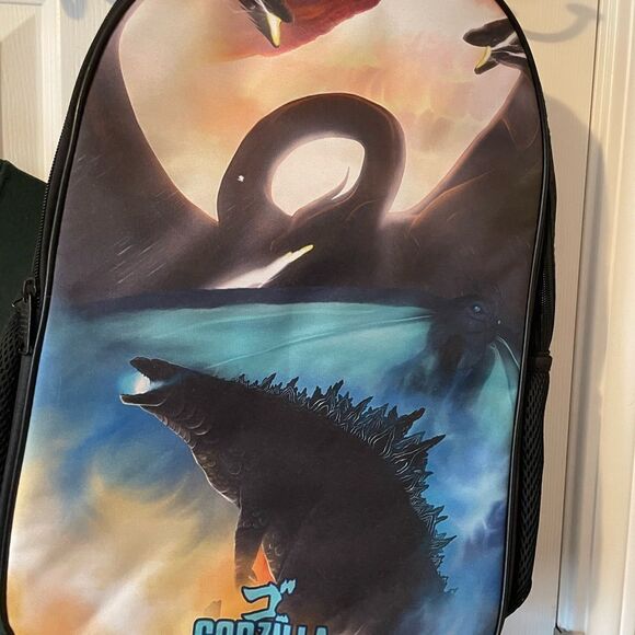 Godzilla Backpack Godzilla Christmas Sweater 2X Godzilla Plush Throw Blanket NEW - Picture 7 of 16